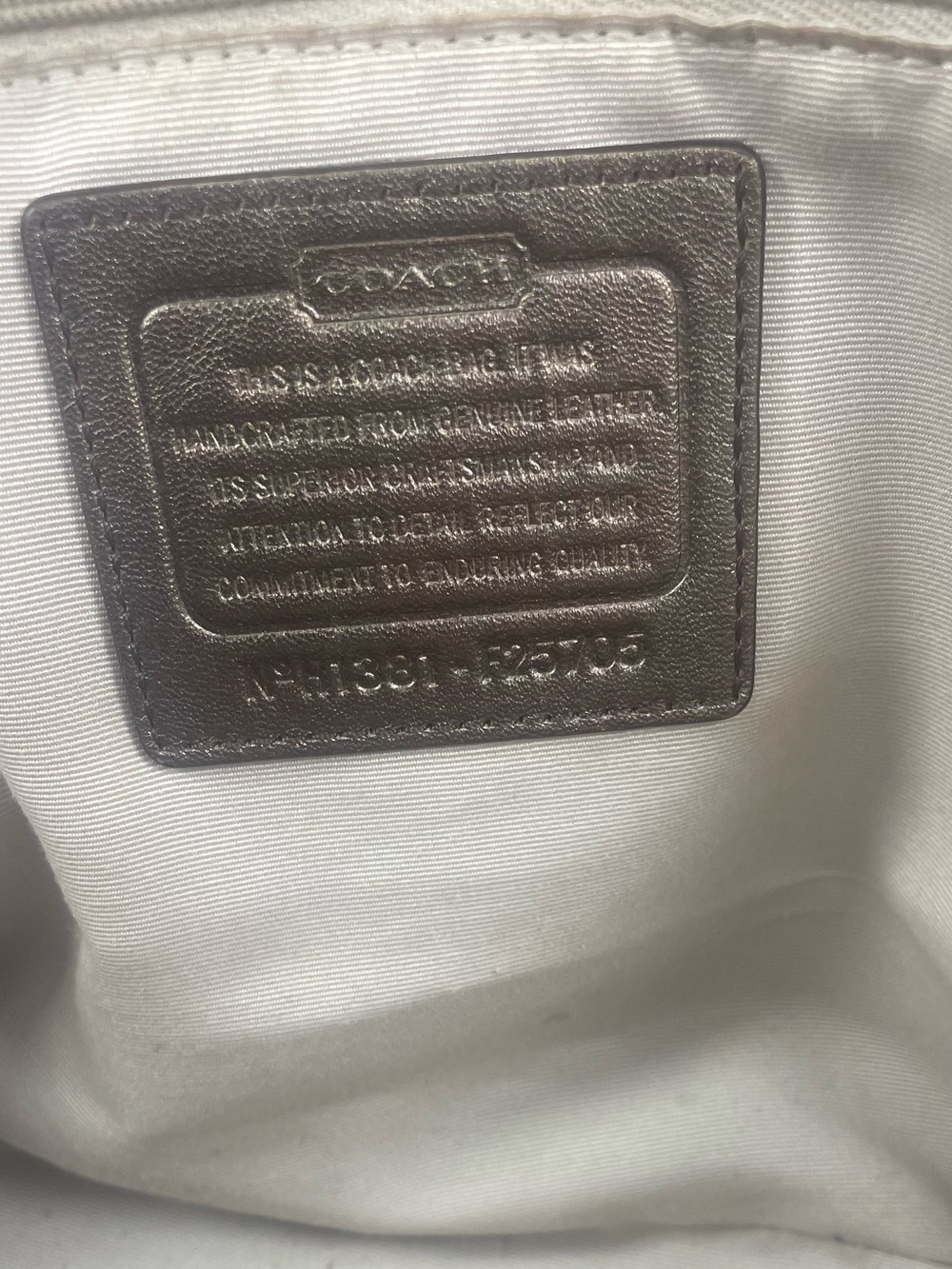 Coach Peyton Metallic Op Art Embossed Satchel - Picture 11 of 13